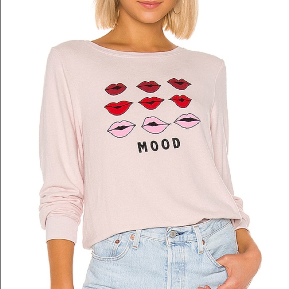 Wildfox Moody Lips Baggy Beach Jumper Sweater